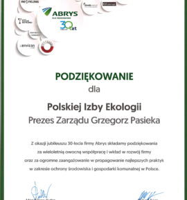 Abrys podziękowanie 30-lecie